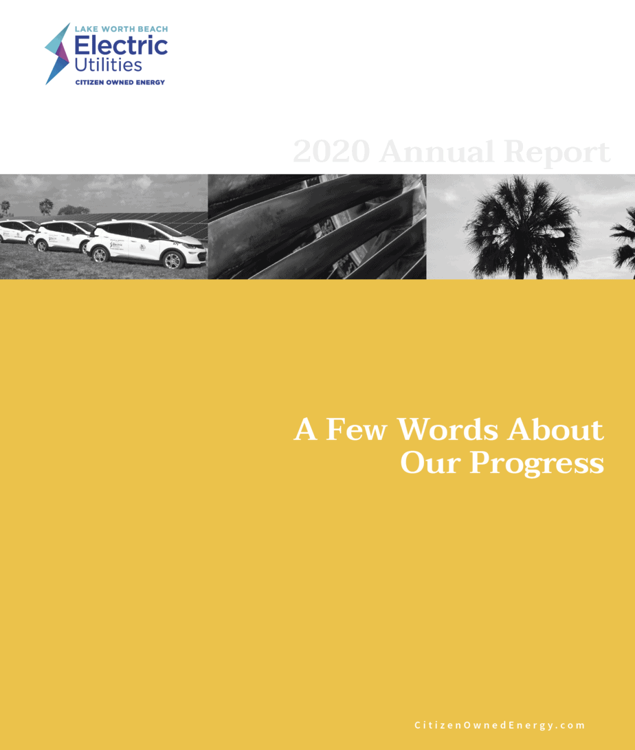 Lake Worth Beach Electric Utility 2020 Annual Report We Have A Plan 